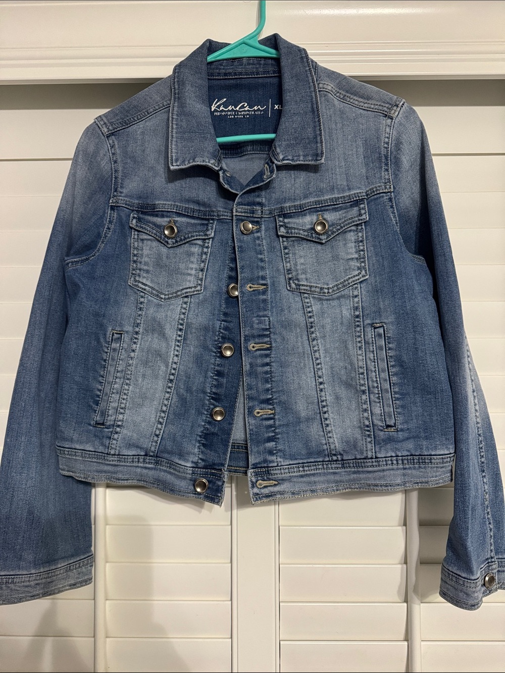 KanCan Light Blue Distressed Denim Jacket
